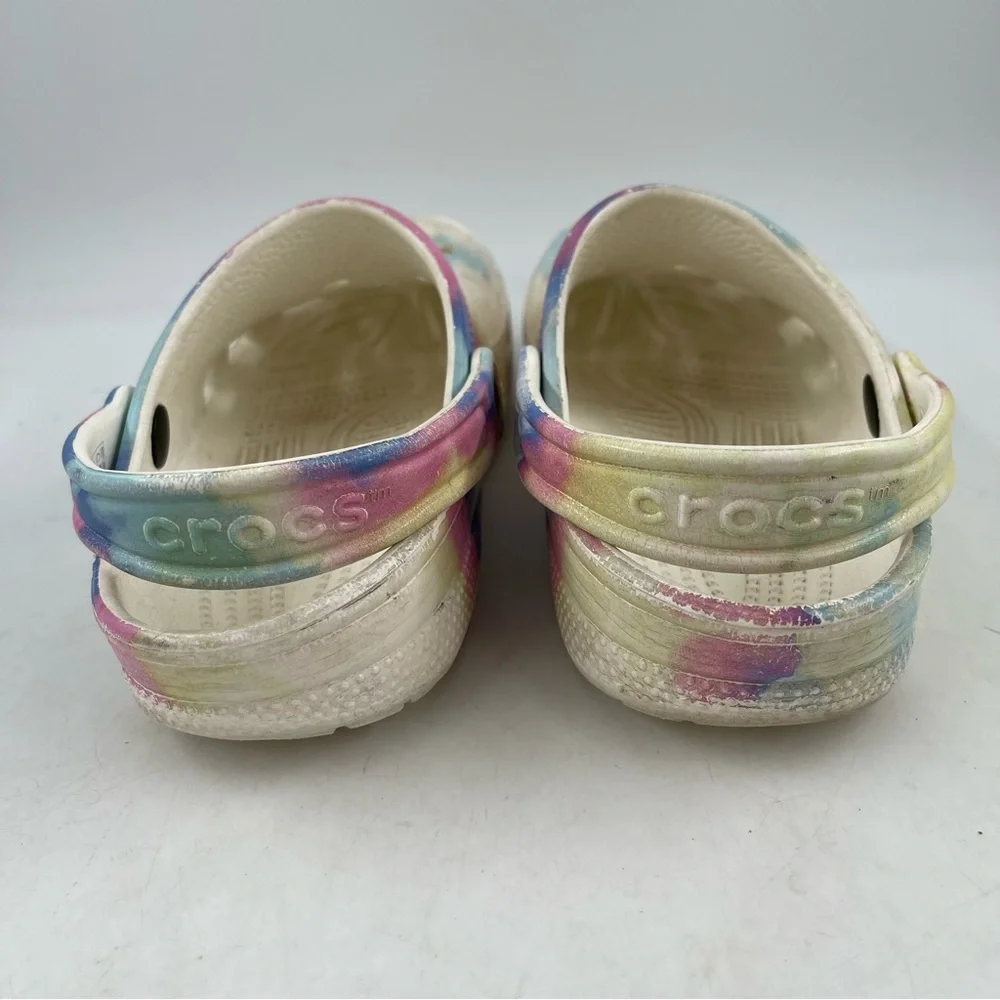 Crocs Unisex Kids Classic Clogs Rainbow Tie Dye Junior Size 3 - (basically a 3Y)